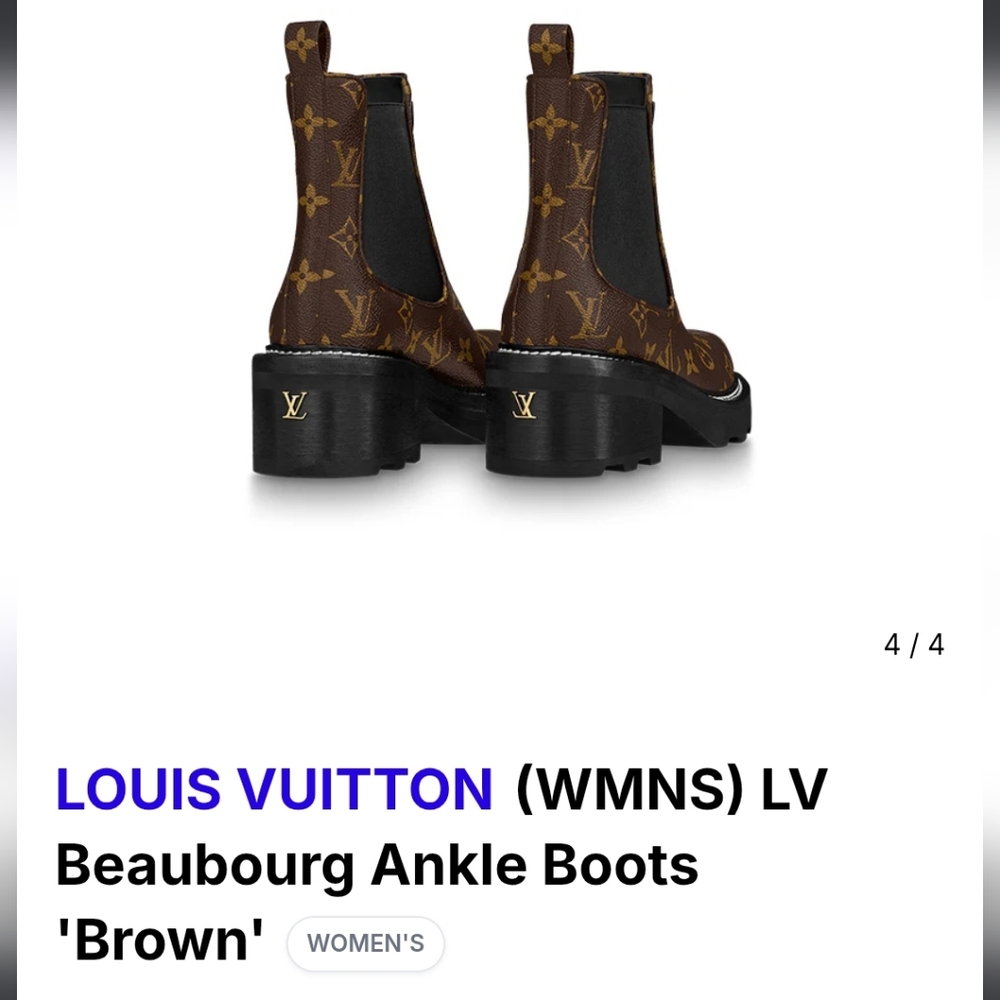 Nwt Louis Vuitton Monogram Brown Ankle Boots Size 39.5 Sold Out - Picture 2 of 13